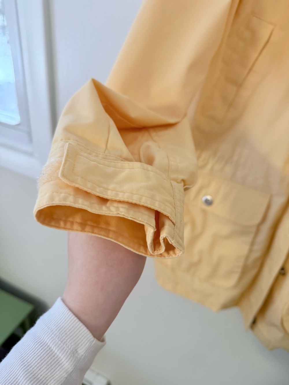 Vintage 90’s Butter Yellow St.John's Bay Hooded Light Spring Jacket Womens M - Picture 13 of 14